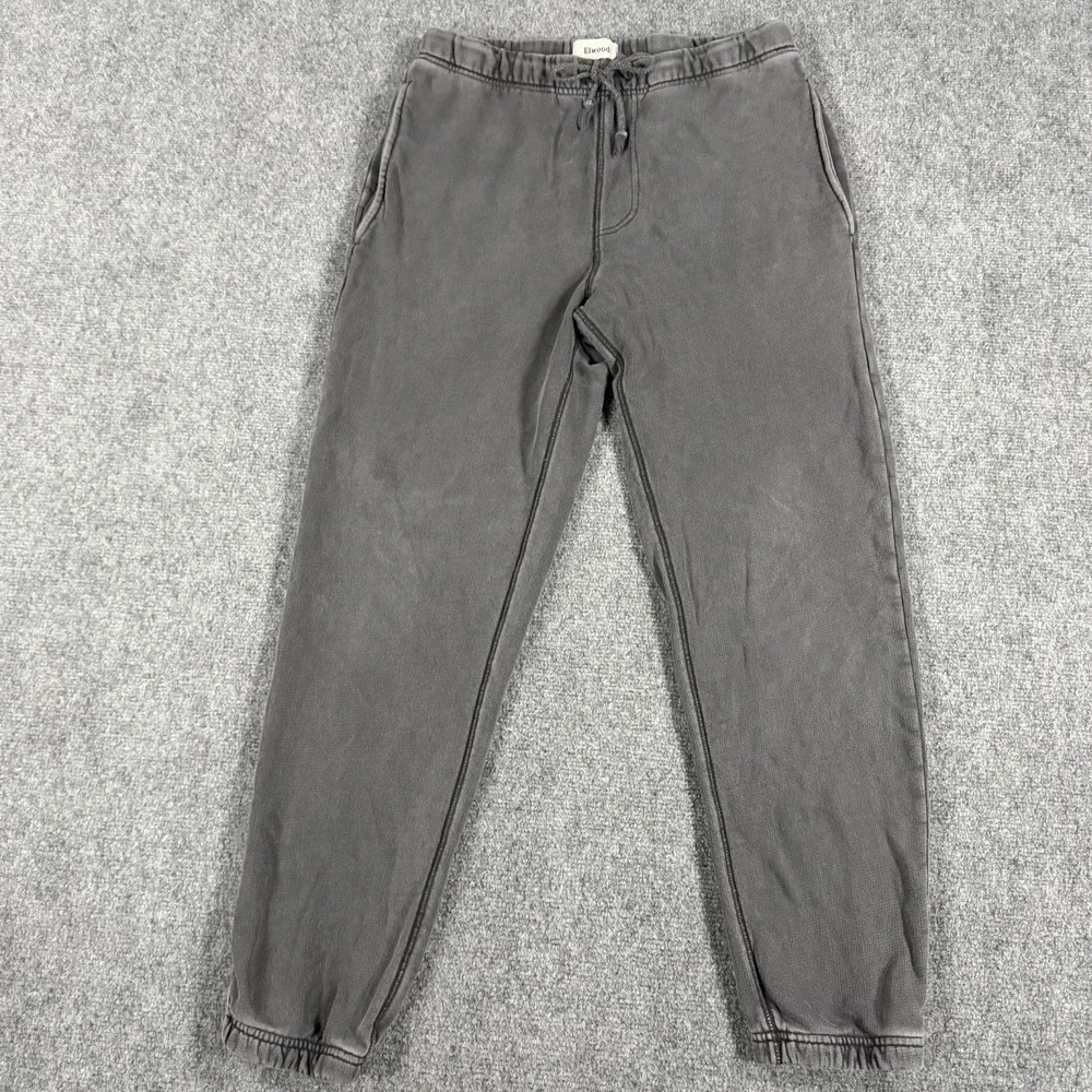 Elwood Core Sweatpants Mens Small Vintage Wash Grey Organic Cotton French Terry